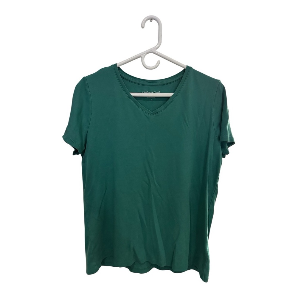 Coldwater Creek Teal V-Neck Short Sleeve Top